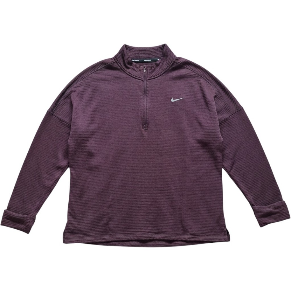 Nike Womens 3X Therma-Sphere Element Half Zip Top Purple Dri-FIT Run Performance